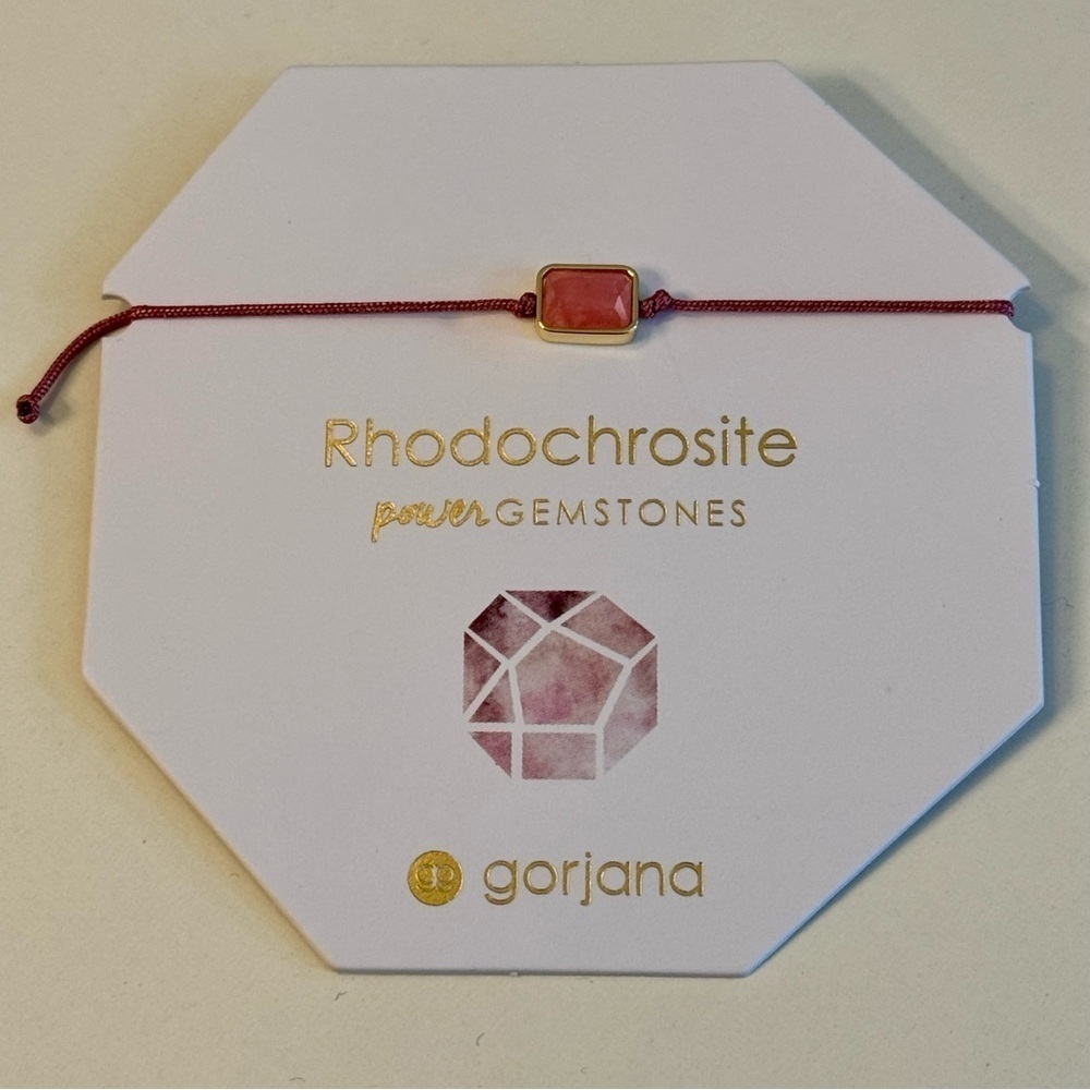 Gorjana New Power Gemstone Geo Rhodochrosite Pink Gold Bracelet for Compassion - Picture 3 of 4